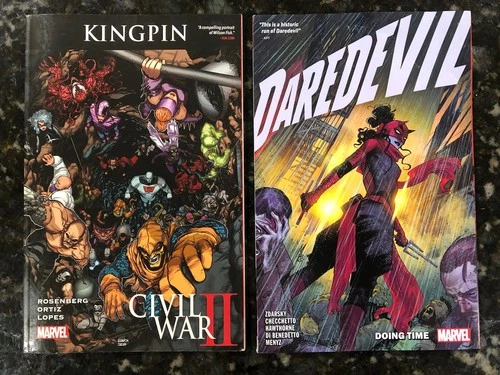 Daredevil Vol 6 Doing Time TPB 2021, Kingpin Civil War II TPB 2016 - Elektra