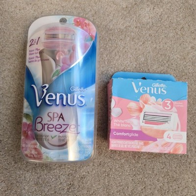 【NEW】 Gillette Venus ComfortGlide White Tea Women's Razor: 1 Handle + 6 Refills