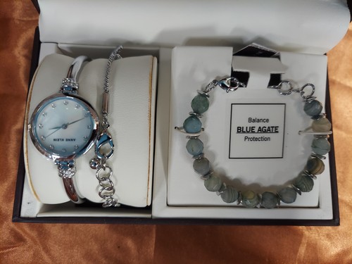 Anne Klein Womens AK/2841BAGT Swarovski Crystal Accented Silver-Tone E - Picture 3 of 4