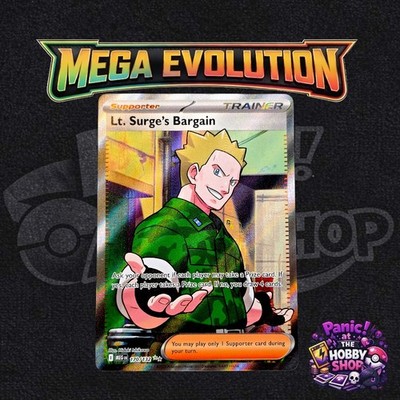 Pokémon TCG Lt. Surge's Bargain Full Art Holo Rare 170/132 Mega Evolutions M/NM