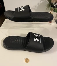 New UnderArmour Men's Ansa Fix Slide Sandal - Black/White Size 14