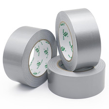 Reinforced Duct Repair Tape,Gaffer Tape,3 Rolls 48Mm X 32M Silver Waterproof Pre 0.22 per metre