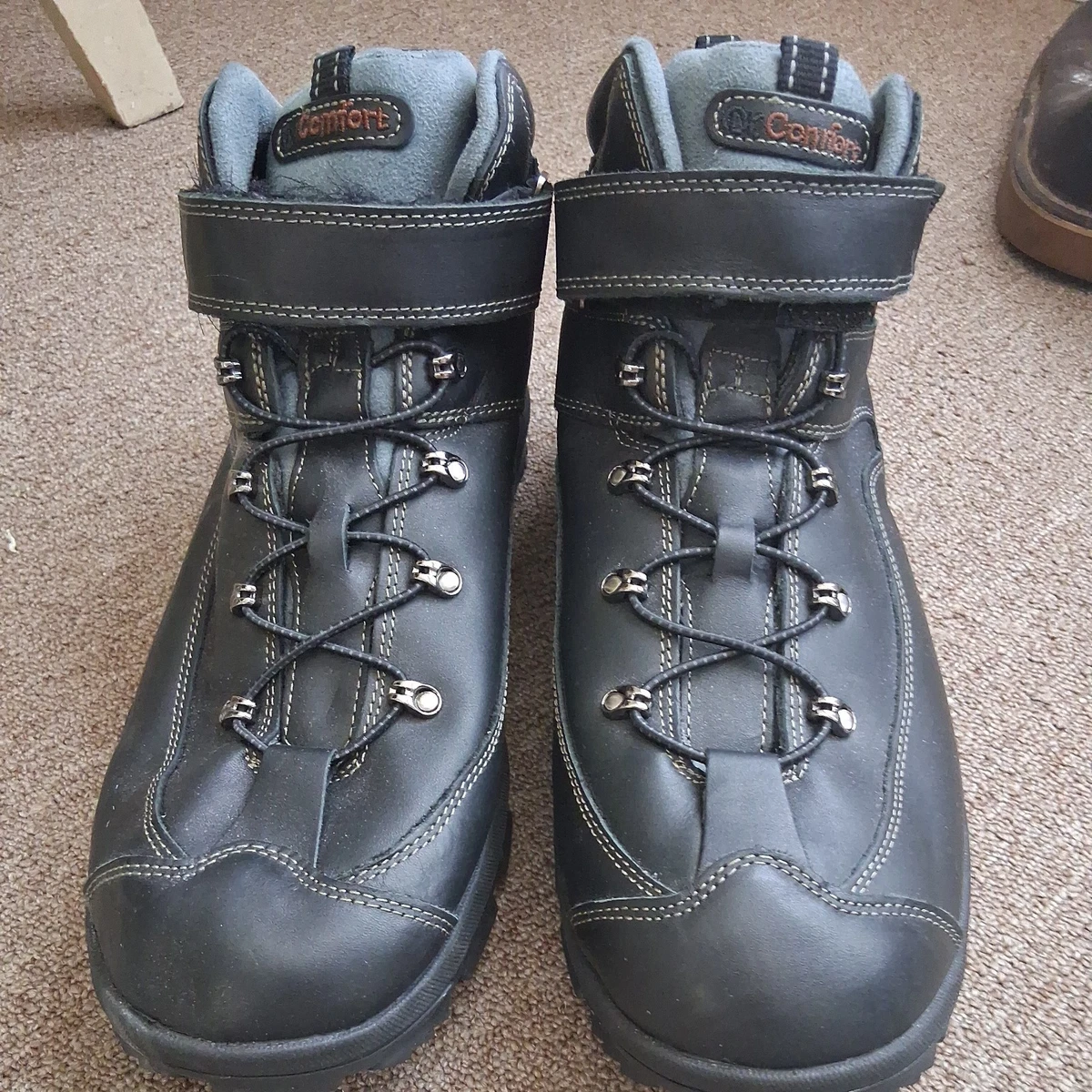 NEW Dr. Comfort Ranger Men\'s Size 13W Black Leather Hiking Boots Orthopedic Dr. Comfort Boots for Men with Upper Leather for Sale | Shop  main image 2