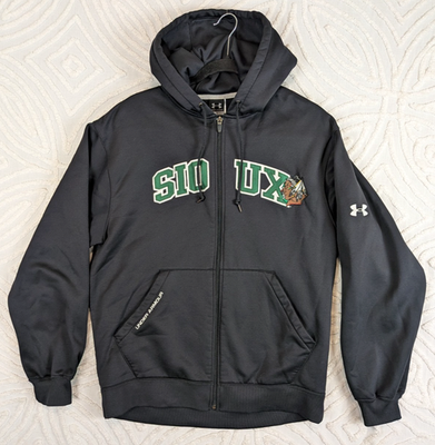 #ad Under Armour North Dakota Fighting Sioux Hoodie Men#x27;s M Retro Black Sweatshirt $49.95