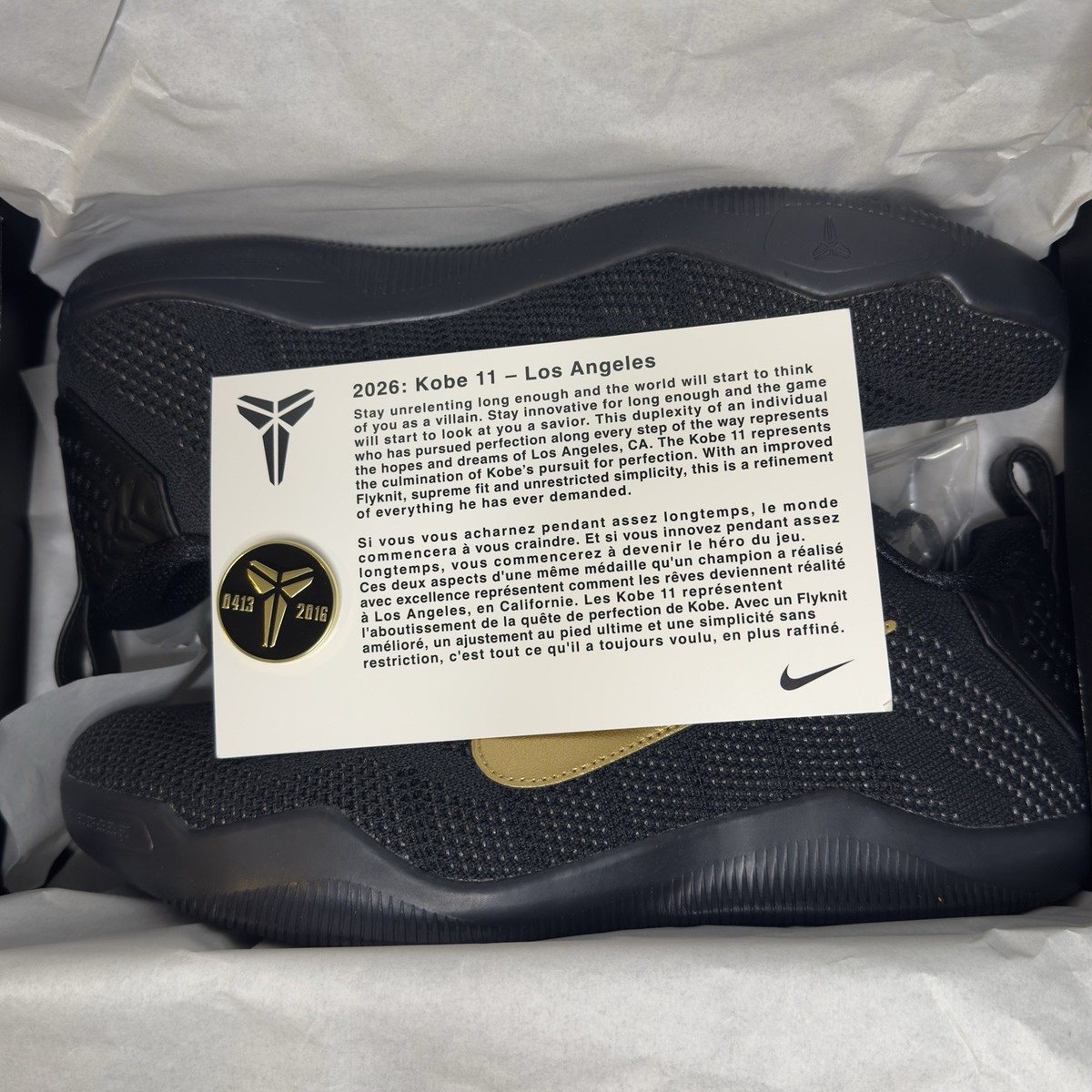 Men's 9 Nike Kobe 11 Elite Protro Low Top Fade To Black Black/Gold