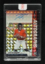 2021 Mosaic Rookie Choice Fusion Red & Yellow Prizm Justin Fields Auto 1op7