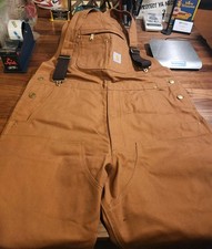NEW Carhartt R01-M Duck Bib Overall Brown Cotton Size 40x32 Workwear Relaxed Fit