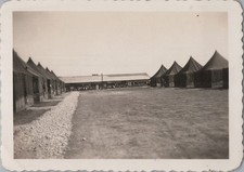 WW2 Photo of Long Row of Military Tents or Barracks Huts