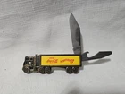 Vintage Semi Truck Knife Coca Cola Advertising Brass Handle