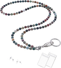 Beaded Lanyard for ID Badges or Keys Necklace Strap for Women Girls