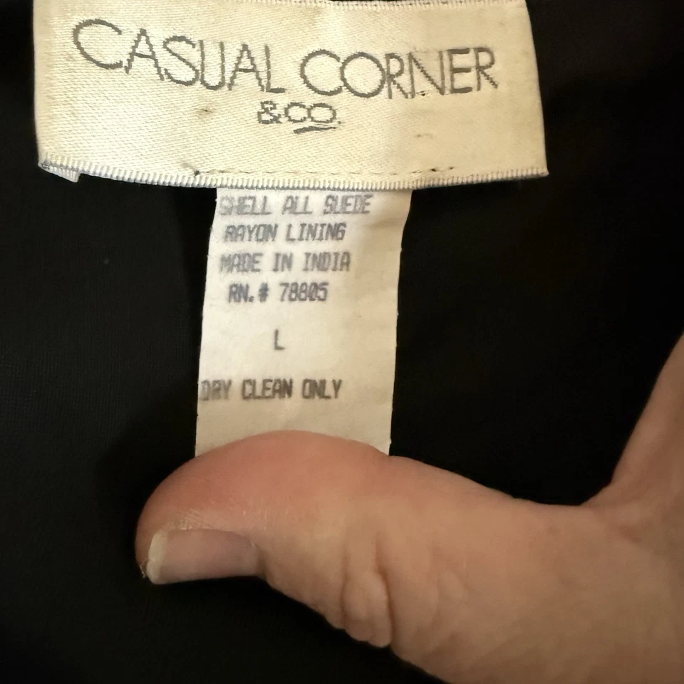 Casual Corner Women's Large Colorful Suede Vintage 1990's Open Front Vest - Image 4 of 4