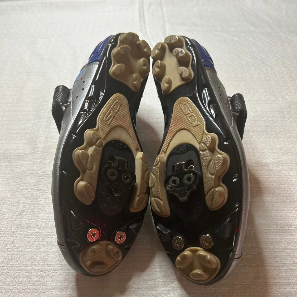 SIDI Mens Cycling Shoes 41 European Bike Silver Blue Road Bicycle Riding Clip-In - Image 4 of 4