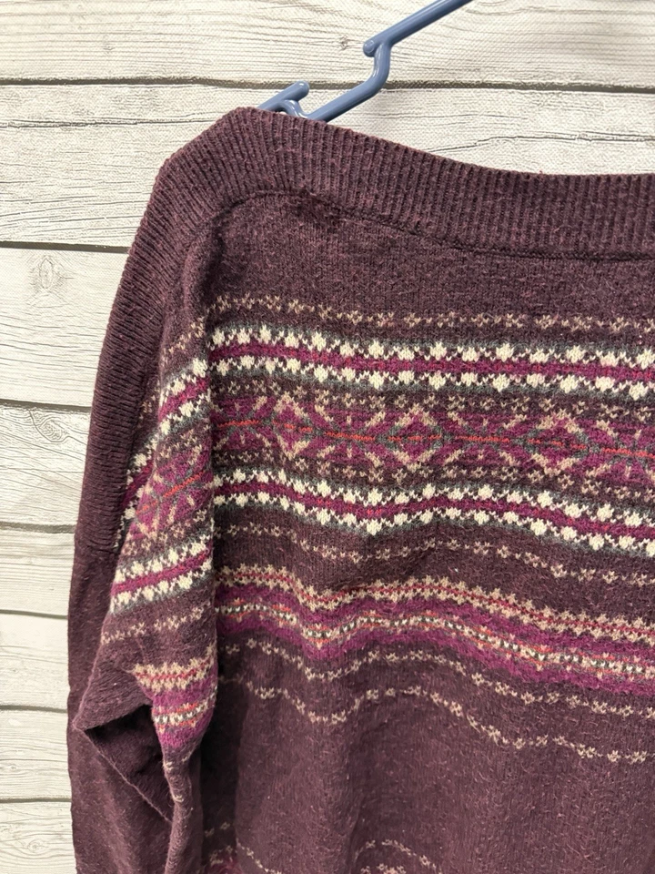 Suéter para mujer Eddie Bauer XL Fair Isle mezcla de lana Y2K Cabincore Fisherman Foto 2 de 4