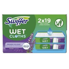 Swiffer Sweep + Mop, Wet Pads Refill, Floor Cleaner, Cleaning Cloths, Lavender,