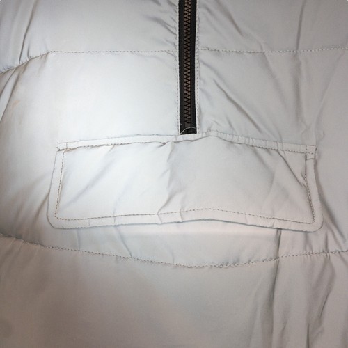ASOS Grey Reflective Puffer Padded 1/4 Zip Coat - Size 12 - Picture 5 of 12