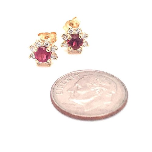 Sapphire Diamond Earrings 14k Yellow Gold 0.66 TCW Certified $1,950 017957 - Picture 12 of 14