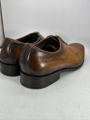 Joseph Abboud Mens Brown Italian Leather Brogue Oxford Dress Shoes Size 9.5 4HFU Luxurious Vintage 90s Dark Brown Genuine Leather, Oxford  main image 3