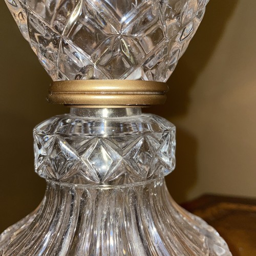 VTG Crystal Lamp With Gold Accents Stunning Waterford? X’s & Laurel Leafs 28” - Picture 5 of 8
