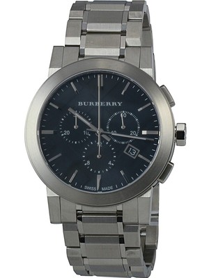 Burberry Black Dial Chronograph Stainless Steel Men's Watch BU9351