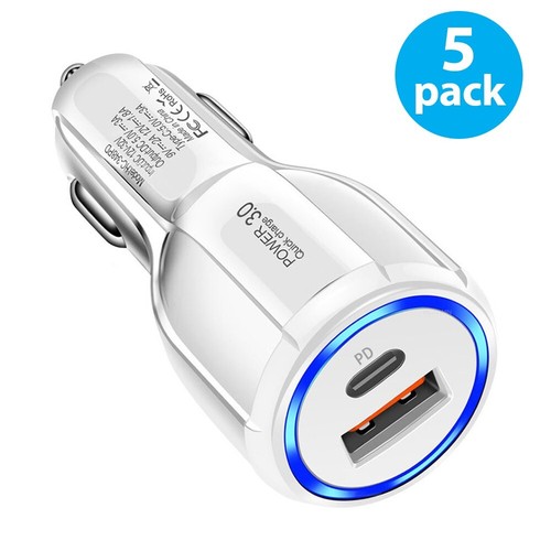 5x USB PD USB-C Car Charger Fast Charge Adapter For iPhone 15 14 13 12 Pro Max