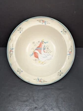 International Tableworks Stoneware Marmalade 9 1/4 Inch Serving Bowl Geese Pear