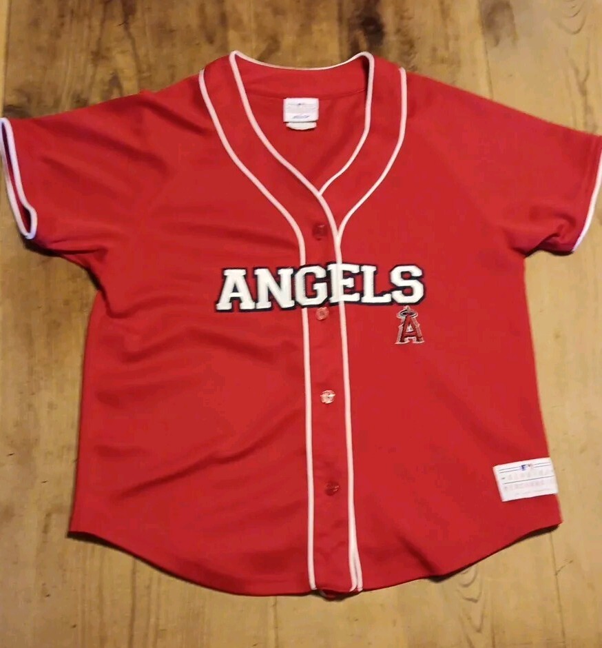 Vtg Los Angeles Angels MLB Lady Slugger Womens M Jersey Red