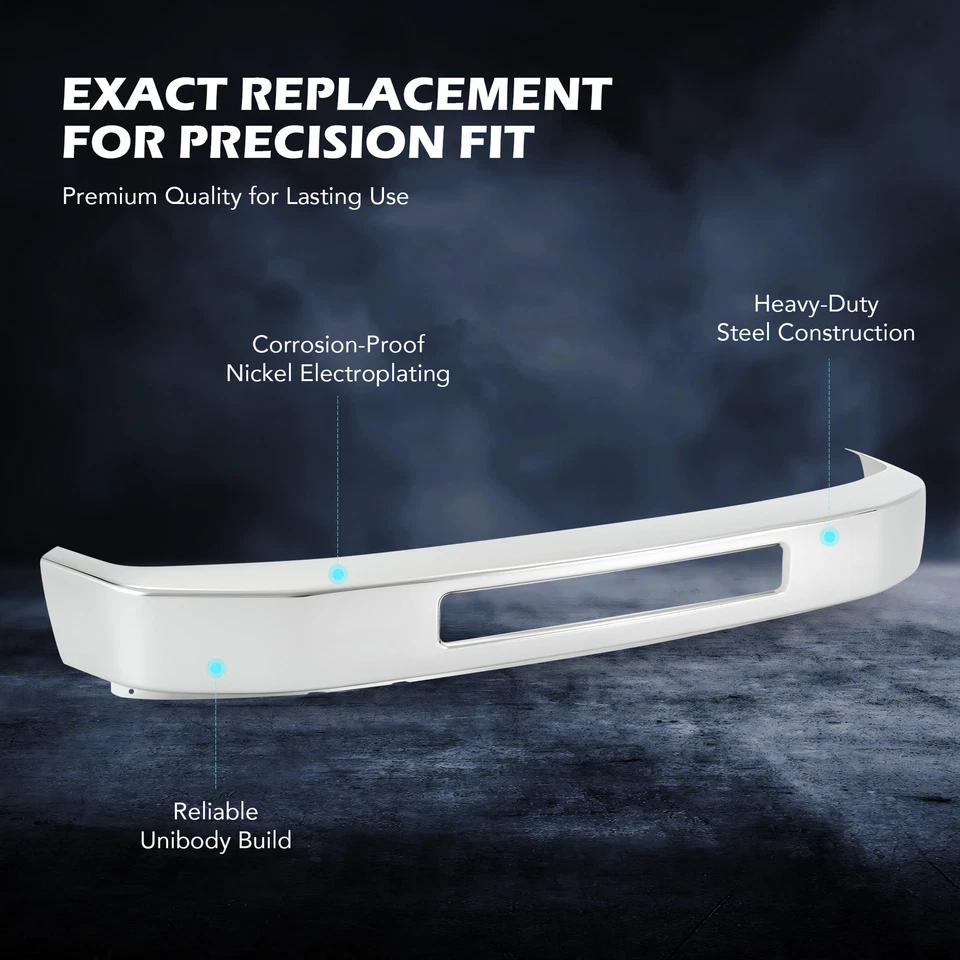 Chrome Front Bumper Face Bar For 2008-2019 Ford Econoline E150 E250 E350 E450 — 第 3/4 张图片