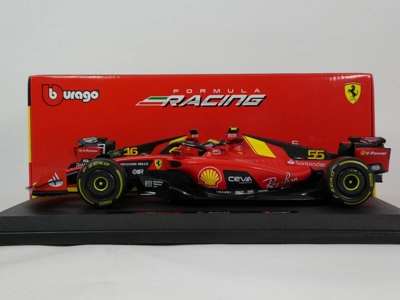 Burago Ferrari SF-23 #55 Carlos Sainz Jr Italian GP 2023 1/18 18-16812#55-MB - Immagine 2 di 4