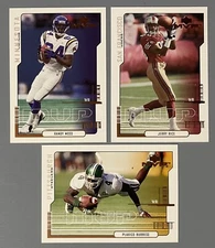 Three 2000 Upper Deck MVP WRs: Jerry Rice Randy Moss Plaxico Burress RC
