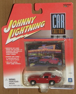 JOHNNY LIGHTNING CAR CULTURE ART CARS 1963 CORVETTE &amp; COLLECTOR CARD