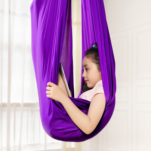 Columpio para niños hamaca interior yoga terapia niños autismo 280x150cm DE - Imagen 41 de 88