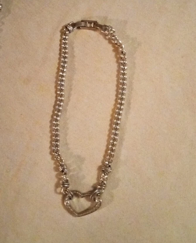 Colar Gargantilha Aposentado Vintage Brighton Prata/Cristal Coração "LUZES URBANAS" - Imagem 3 de 4