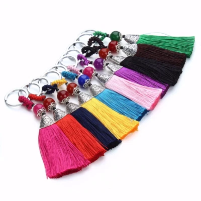 BOHEMIAN CHIC Bohemian Tassel Hand Bag Accessory Key ring gift UK seller