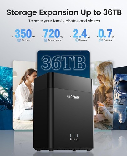 2 Bay 3.5 Inch Hard Drive Enclosure SATA 3.0 to USB 3.0 Magnetic Tool-Free HD... - Afbeelding 4 van 9