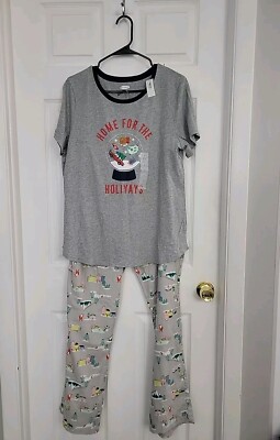 NEW OLD NAVY PAJAMA WOMEN'S XMAS SET HOME FOR THE HOLIDAYS LARGE
