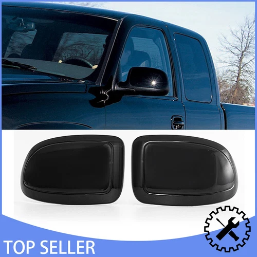 For 99-06 Chevy Silverado / GMC Sierra GLOSS BLACK Side Mirror Cover Overlay Cap