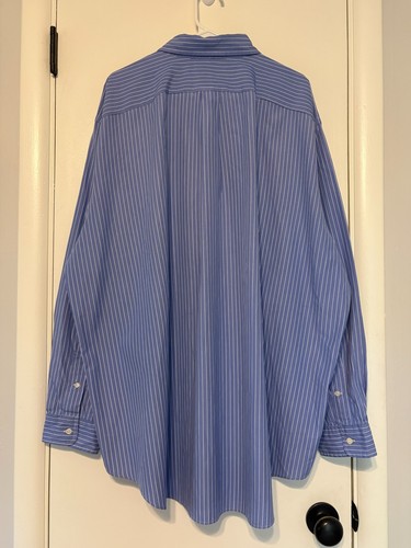 Ralph Lauren Polo Men's Classic Blue/White Stripe L/S Button-Down Shirt 2XB Pony - Picture 4 of 9