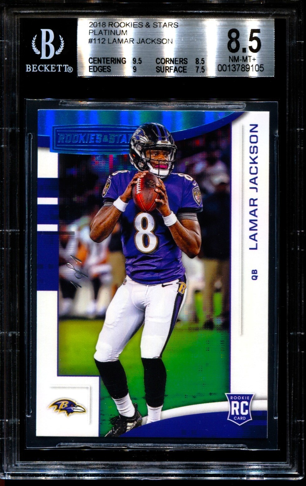 Lamar Jackson Panini Rookies & Stars #112 Longevity Signature-Platinum 1/1
