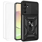 case for Samsung Galaxy A35 A55 with 2 Screen Protector Camera Slide Ring Cover