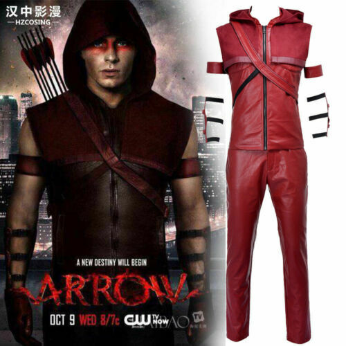 HZYM Green Arrow Roy Harper Cosplay Costume Leather Full Set & | eBay