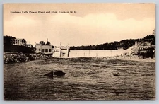Eastman Falls Power Plant & Dam Franklin NH C1907 Postcard AB14
