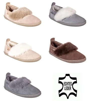Vanuba D012 Pantoufles Femme Cuir Véritable Agneau Laine Mouton Multicolore - Photo 1/4