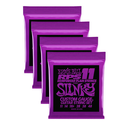 Ernie Ball RPS Power Slinky Electric Guitar Strings, Custom Gauge,4PK, P02242