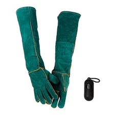 Animal Handling Gloves Leather Sleeve Bite Proof Dog Cat Bird Reptile Protection