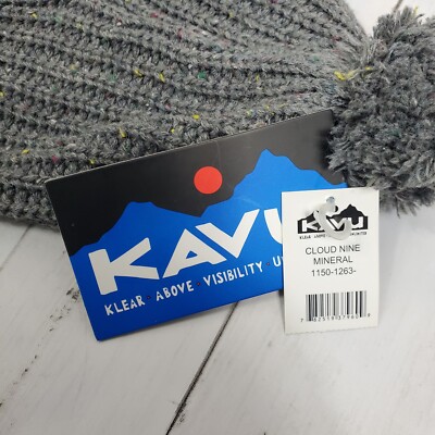 KAVU Cloud Nine Mineral Pom Pom Knit Beanie Winter Warm Grey  display picture 2