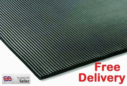 FINE Ribbed ANTI-SLIP Rubber Matting Flooring 1.2m WIDE x 4.76mm THICK (3/16") - Picture 1 of 2