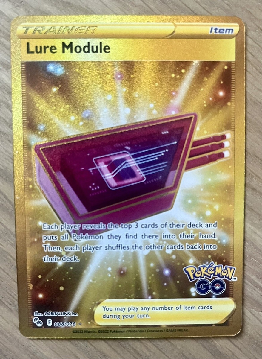pokemon go lure module gold card Pokémon GO TCG Lure Module 088/078 Gold Trainer Item Secret Rare NM Card