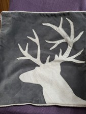2 Gray With White Deer Head Pillow Covers