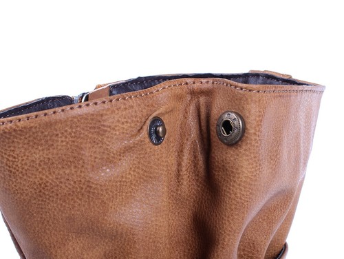 Camel Zipper Open Faux Leather Womens Military Mid Calf Combat Boots Size 5.5 - Picture 12 of 12