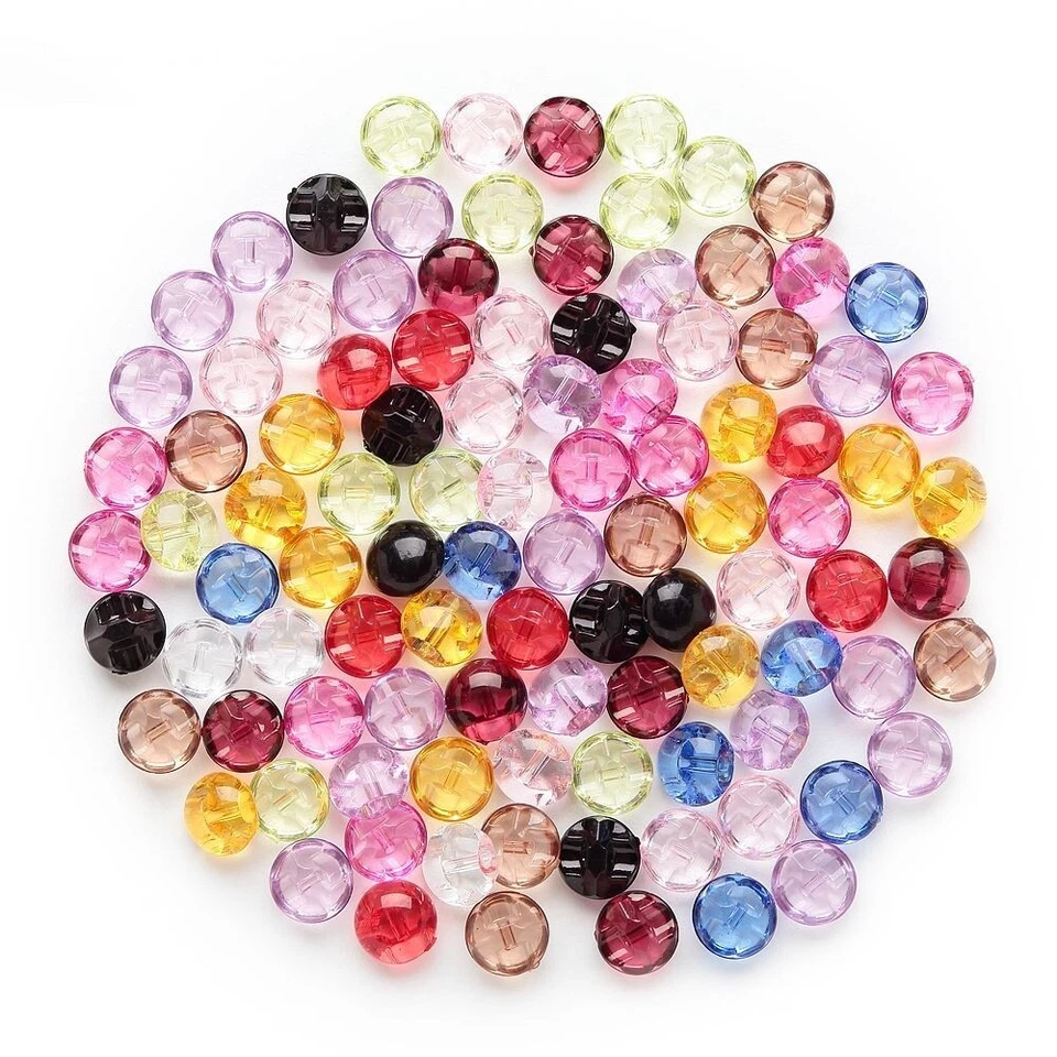 Round Acrylic Button 50pcs 12mm Shank Sewing Buttons Mushroom Domed Craft Decor - Image 4 of 4